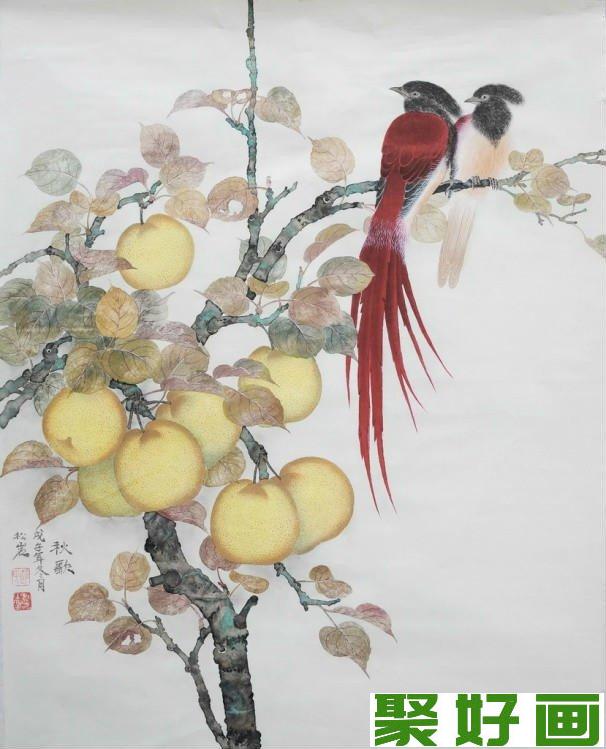 赵松岩工笔花鸟画欣赏