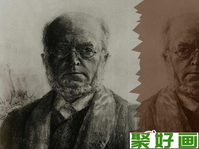 素描大师门采尔自画像