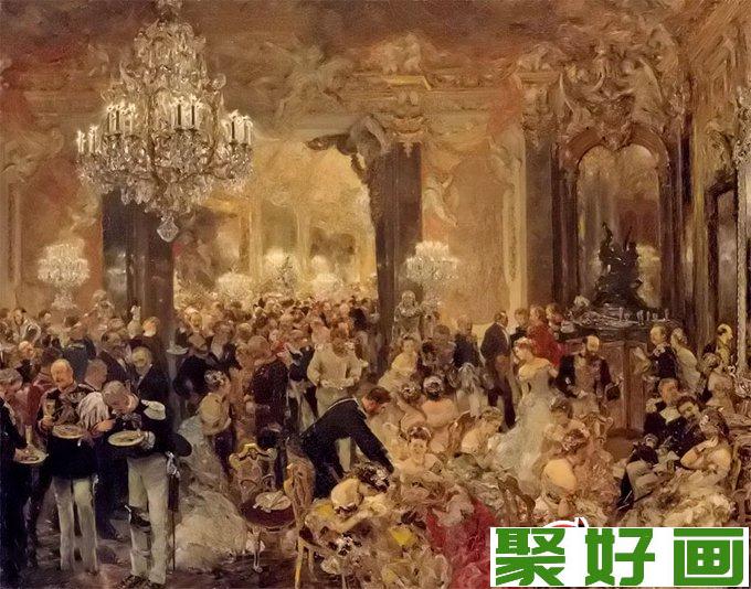  门采尔油画作品《舞会晚宴》