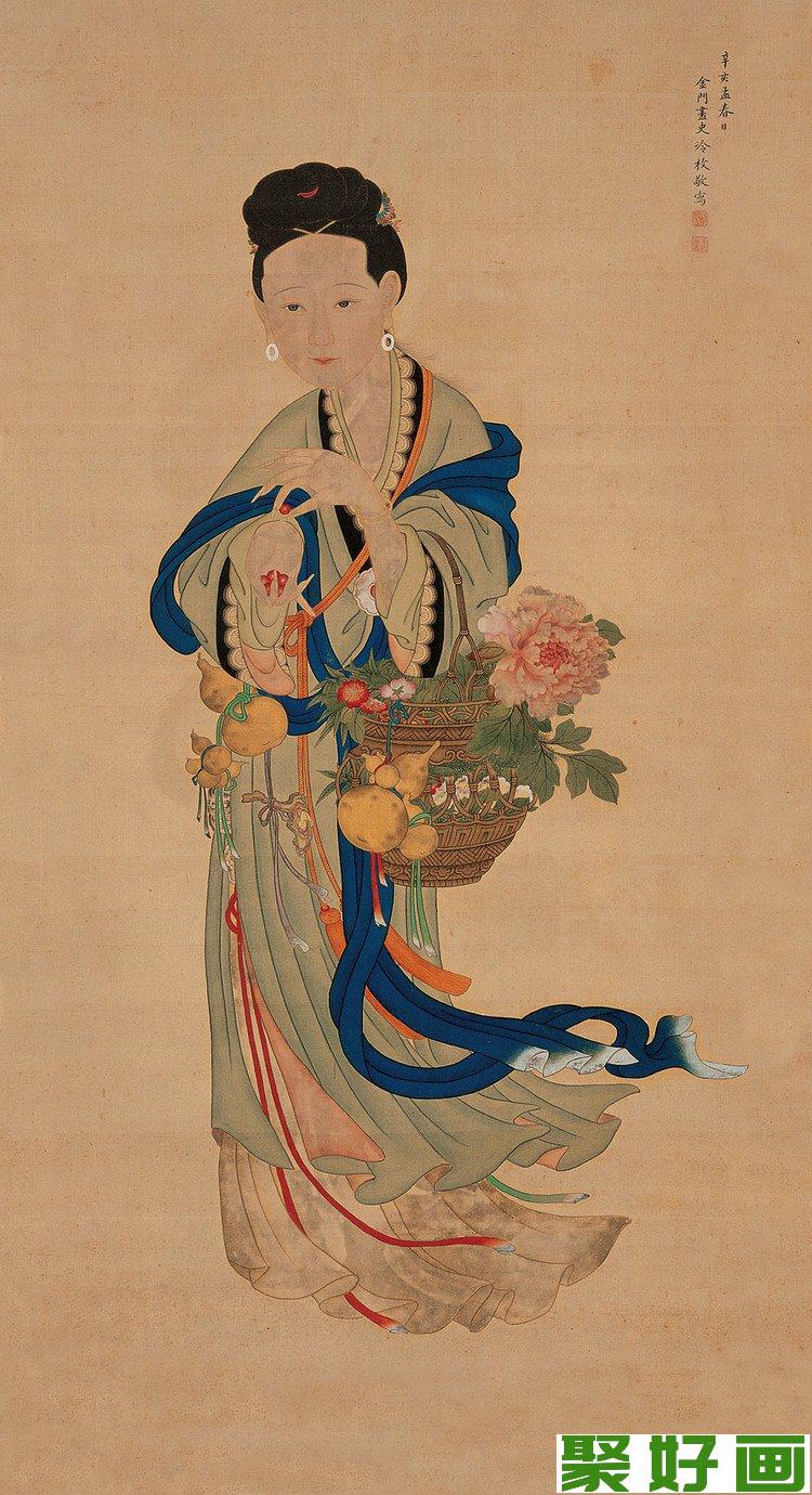 清代宫廷画:献寿图